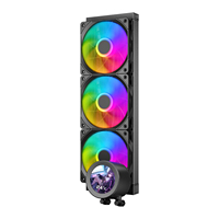 ESGAMING kipas air komputer, pendingin CPU AIO 360mm gaya baru dengan layar LCD IPS 2.1 inci