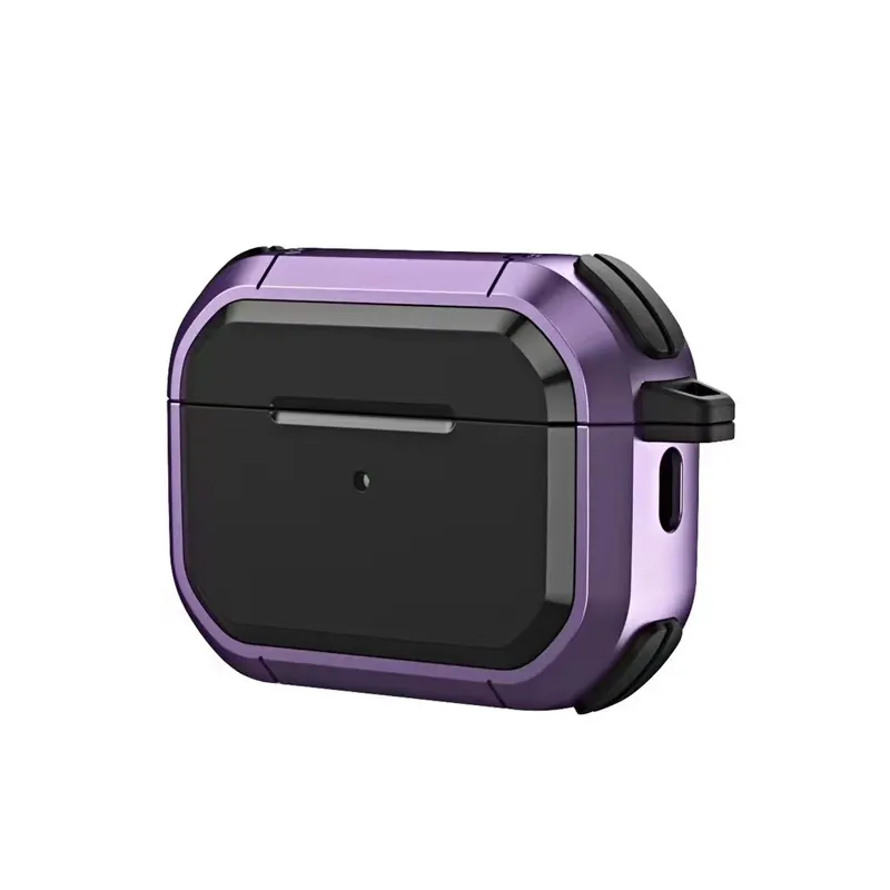 Nouvelle couleur violette pour AirPod Pro 2 écouteur étui de protection antichoc armure couverture rigide porte-clés pour AirPods 3 2 étui