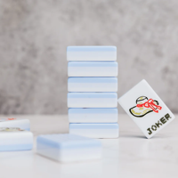 Miss Darling Umweltfreundliches Langlebiges Mahjong-Set mit Schleifendesign, 160 Teile, Handpolierte Matte Acryl-Mahjong-Matte im Set