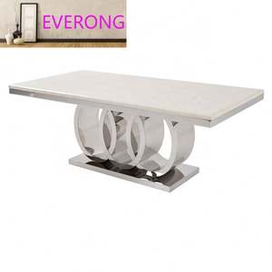 Muebles Modernos de Acero Inoxidable con Patas Doradas y Cubierta de Mármol para el Hogar, Lujo para Comedor, Hotel, Bar, Cocina, Diseño Espejado - Product Image 5