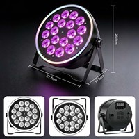 Projecteur de scène LED RGBW 18x12W avec anneau RGB, effet stroboscopique DMX 512 pour événements, mariages, bars, DJ