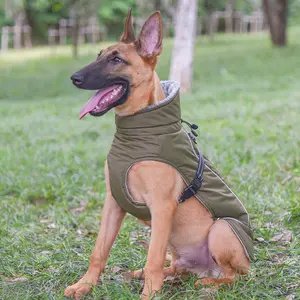 Roupa de inverno para cachorros, vestimenta para cachorros pequenos, quentes, lã, jaqueta grande, à prova d'água, casaco com peitoral, roupa para filhotes