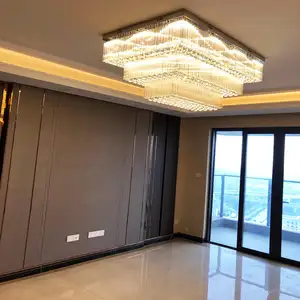 Custom Luxury Project Crystal Chandelier For Hotel Lobby Big Pendant Lamps Modern Design large chandelier for the banquet hall