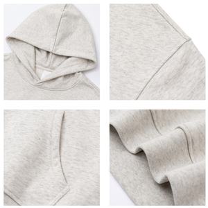 TKAN458D Vente en gros de sweats à capuche mode pour femme, personnalisés avec impression en relief, en molleton d'hiver, couleur unie, coupe classique, 100% coton, à épaules tombantes - Product Image 3