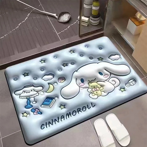 Sweet Baby Cartoon Bath Mat Pink Rectangle Absorbent Quick Dry Machine Washable Home Use - Product Image 4