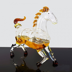 Bouteille à liqueur en verre artisanale en forme de cheval, 1,0 L, design <span class=keywords><strong>zen</strong></span> asiatique, recyclable pour décanteurs à vin - Product Image 6