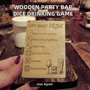 Juego de Dados de Madera Rectangulares para Fiestas, Ideas de Regalo, Dados de Decisión, Grabado Personalizado, Reutilizables, Decoración de Mesa para Beber, Izquierda/Derecha - Product Image 2