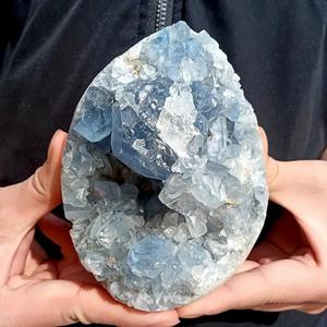 هدايا من الأحجار الكريمة المنزلية Celestite <span class=keywords><strong>Geodes</strong></span> ديكور مجموعة الكريستال Celestite Geode - Product Image 2