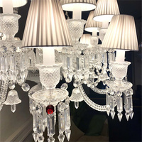 Lustre en cristal de style français vintage, luminaire suspendu multi-lumières, lampe personnalisable pour salon, villa, hôtel, escalier