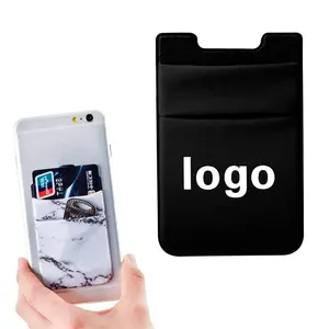 Leadingplus özel Logo biyobozunur yapıştırıcı Sticker su geçirmez telefon cüzdan kart tutucu silikon