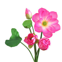 Vente en gros de lotus pour décoration de salon, arrangement floral à faire soi-même, simulation de bouquet de fleurs, fleurs artificielles, plante verte, lotus