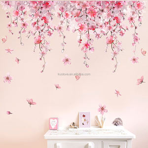 Fleurs de <span class=keywords><strong>cerisier</strong></span> papillon frais <span class=keywords><strong>Stickers</strong></span> <span class=keywords><strong>muraux</strong></span> salon chambre décoration papier peint auto-adhésif PVC <span class=keywords><strong>Stickers</strong></span> <span class=keywords><strong>muraux</strong></span> - Product Image 3