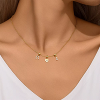 Bijoux personnalisés 2024 colliers à breloques à la mode réglage CZ 18K plaqué or bijoux en argent Sterling colliers de mode pour les femmes
