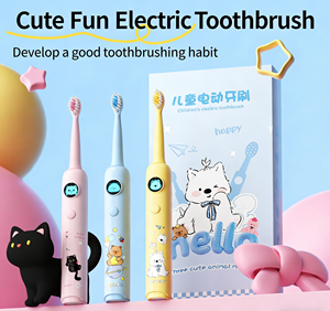 Cepillo de Dientes Eléctrico Infantil Personalizable con Pantalla LED de Colores, 5 Modos, Logotipo de Dibujos Animados, Cabezal de Cepillo Reemplazable, para Viajes - Product Image 3