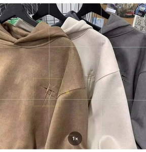 Sweat à capuche oversize pour homme en molleton épais 100% coton, style streetwear, avec poche, couleurs et logo personnalisables - Product Image 1