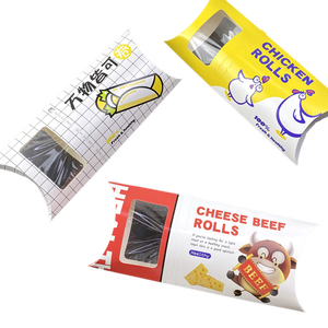 Caja de Embalaje para Pastel de Frutas con Logotipo Personalizado, Caja Desechable para Comida Rápida, Caja para Rollitos de Pollo, Caja para Burritos, Caja de Papel en Forma de Almohada para Envolver Rollitos - Product Image 3