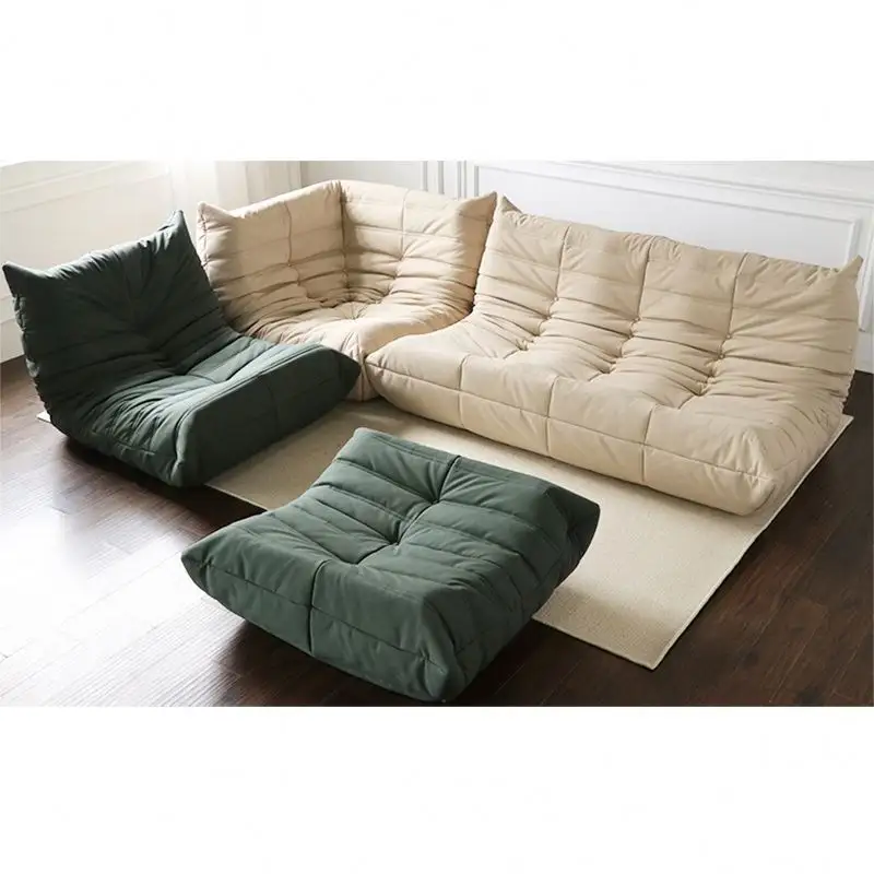 Conjuntos de sofás contemporâneos, sofá de 1 2 3 canto ottoman de couro, verde, de veludo