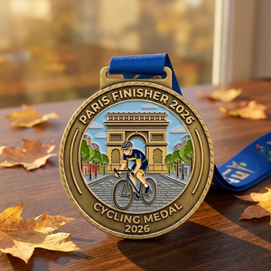 Medalla Deportiva de Ciclismo Personalizada con Impresión UV y Relieve 3D en Latón Macizo Antiguo para Carreras de Ciclismo, Venta al Por Mayor de Fábrica B2B - Product Image 3