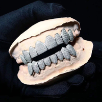 Grillz de luxe personnalisés en or massif 14K plaqué argent, avec diamants de laboratoire et perles d'eau douce certifiées GIA, bijoux dentaires haut de gamme