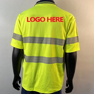 Ropa de trabajo de construcción de manga corta reflectante <span class=keywords><strong>Hi</strong></span> Vis de alta calidad para hombres con bolsillos Polo de seguridad con mecha de humedad - Product Image 3
