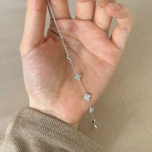 Dylam Hot Selling 925 Sterling <b>Silver</b> 14K Gold Rhodium Plated Link Chain Lucky Four Leaf Clover Flower <b>Bangles</b> <b>Bracelets</b> - Product Image 6