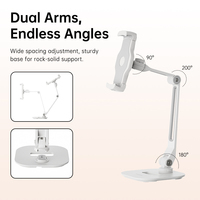 Nouveau support de tablette en alliage d'aluminium à dégagement rapide, rotation à 360 degrés, support de bureau réglable, support de bureau à domicile, iPad Soporte Para Tableta