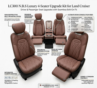 Asientos VIP de Cuero PU de Lujo para Land Cruiser LC300 LC200 LX600 NBS, Actualización de 4 Plazas con Refrigerador, Instalación sin Perforación