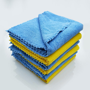 ผ้าเช็ดรถไมโครไฟเบอร์ 40x40 ซม. 350 แกรม หนาพิเศษ ซึมซับดีเยี่ยม สำหรับขัดเคลือบเซรามิก สีฟ้าและสีเหลือง - Product Image 3