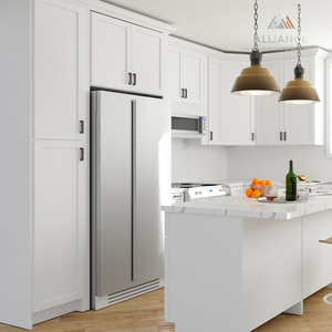 Armoires de cuisine en chêne blanc style Shaker |   Commandes en gros pour les constructeurs américains |   Armoires CARB-2 personnalisées directement de l'usine/entrepôt - Product Image 1