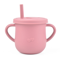 7oz Au Lave-Vaisselle Portable Incassable Enfants En Bas Âge Bébé Formation Silicone D'eau Potable Gobelet Avec de La Paille et Poignée