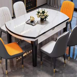<span class=keywords><strong>Table</strong></span> à <span class=keywords><strong>manger</strong></span> moderne de luxe en chêne ensemble de chaises 4-8 places extensible design en <span class=keywords><strong>marbre</strong></span> pour <span class=keywords><strong>salle</strong></span> à <span class=keywords><strong>manger</strong></span> ou parc mobilier complet - Product Image 4