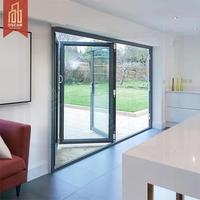 Porte pliante en verre et aluminium au design moderne avec grille verticale pour l'intérieur de la maison et du bureau aux Philippines pour une application extérieure
