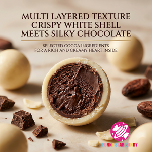 OEM Witte Knapperige Chocoladeballetjes Ronde Knapperige Snack Aangepaste Flesverpakking Chocolades voor Kinderen Cadeau Groothandel - Product Image 2