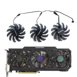 Kankeirr pour Gigabyte AMD Radeon <span class=keywords><strong>R9</strong></span> <span class=keywords><strong>270X</strong></span> 280X 290X WINDFORCE 3X ventilateur de carte graphique 75MM 3PIN T128010SM PLD08010S12H - Product Image 1