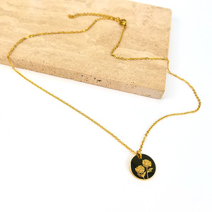 Collar con Colgante de Flor de los Doce <span class=keywords><strong>Meses</strong></span> de Alta Calidad, Diseño Irregular de Flor de Nacimiento, Joyería Minimalista, <span class=keywords><strong>Regalo</strong></span> de Cumpleaños - Product Image 4