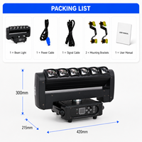 Projecteur LED à faisceau mobile 6x30W RGBW 4-en-1 à rotation infinie avec effet pixel double face DMX512 RDM pour éclairage de scène DJ et événements