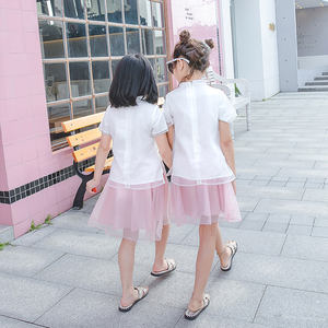 Derniers modèles de robes pour enfants Robes chinoises en soie <span class=keywords><strong>Robe</strong></span> <span class=keywords><strong>sweat</strong></span>-shirt personnalisée pour enfants pour petites filles - Product Image 3