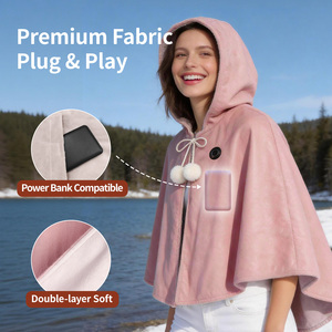 Châle chauffant à capuche pour le dos, protection contre la surchauffe, <span class=keywords><strong>poncho</strong></span> thermique léger pour le bureau, les voyages, la maison, le travail et la détente - Product Image 3