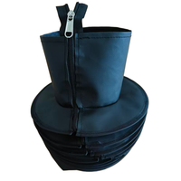 Couvercle de soufflet d'accordéon circulaire anti-poussière pour huile d'eau avec bouclier de protection de cylindre hydraulique en plastique à fermeture éclair
