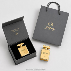 Boîte Cadeau Rigide Noire Personnalisée Professionnelle pour Parfum, Insert en Velours Estampé à Chaud Doré, Emballage de Parfum 50ml 100ml, Maître de l'Emballage - Product Image 3
