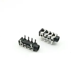 PJ-313B PJ-313 Telefoon Jack 3.5Mm 6 Contacten 4 Geleiders Stereo Audio Socket Door Gat Haakse 4 Polen Audio Plug