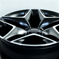 Velg Mobil Alloy Warna Hitam Matte Custom dengan Bagian Depan Berbahan Machined, Ukuran 15-30 Inch, untuk Tesla Model 3, BMW, Mazda, Corvette