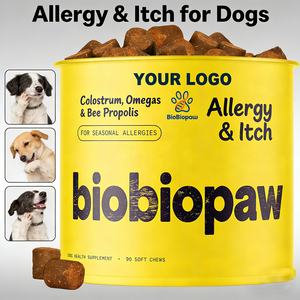 Vente chaude aux États-Unis et en Europe, OEM/ODM, friandises anti-allergiques et anti-démangeaisons pour chiens, compléments alimentaires pour chiens souffrant de démangeaisons cutanées et auriculaires avec <span class=keywords><strong>propolis</strong></span> d'abeille + probiotiques - Product Image 4