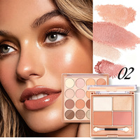 Palette de maquillage multifonction 3 en 1, 12 couleurs, fard à paupières, contour, illuminateur, blush, palette mate et scintillante, cosmétique pour les yeux et le visage
