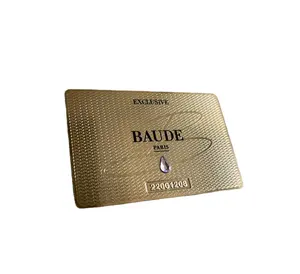 Custom Company Professional Unique Code Gold Metal Stainless Steel Business VIP Card With Diamond