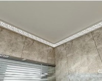 Perfil Decorativo de Esquina para Techo, Estilo Lámina Dorada, Ecológico, Duradero, de PVC, Moldura para Hospitales