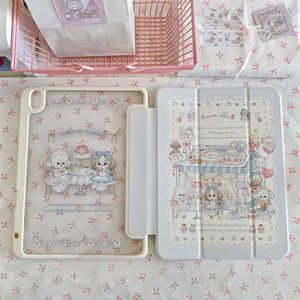 Cute Maid Cat Pattern Transparent <b>Tablet</b> Case Anti Drop Protective Cover For iPad Air5 <b>7</b> 8 9 10 Gen 10.2 Inch Pro - Product Image 1