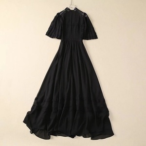 XXL Elegante Party Abendkleid 2024 Sommer Stil Luxus Damen Sexy Spitze Patchwork Kurzarm Lang Schwarz Rosa Maxi kleid <span class=keywords><strong>Prom</strong></span> - Product Image 3