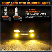1 Buah Bohlam Lampu Kabut LED H11 6W H4 H7 9005 HB3 9006 HB4 Lampu LED untuk Lampu Mobil Putih 3000K Kuning 12V
