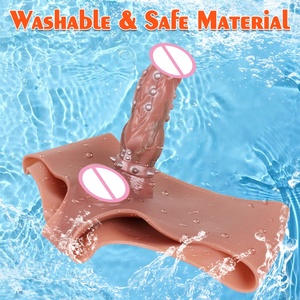 SXXY Silicone Pants Penis Extender Particle Reusable Condom Hollow <b>Dildo</b> Cock Sheath Penis Enlargement Extender Sleeve Sex Toys - Product Image 4
